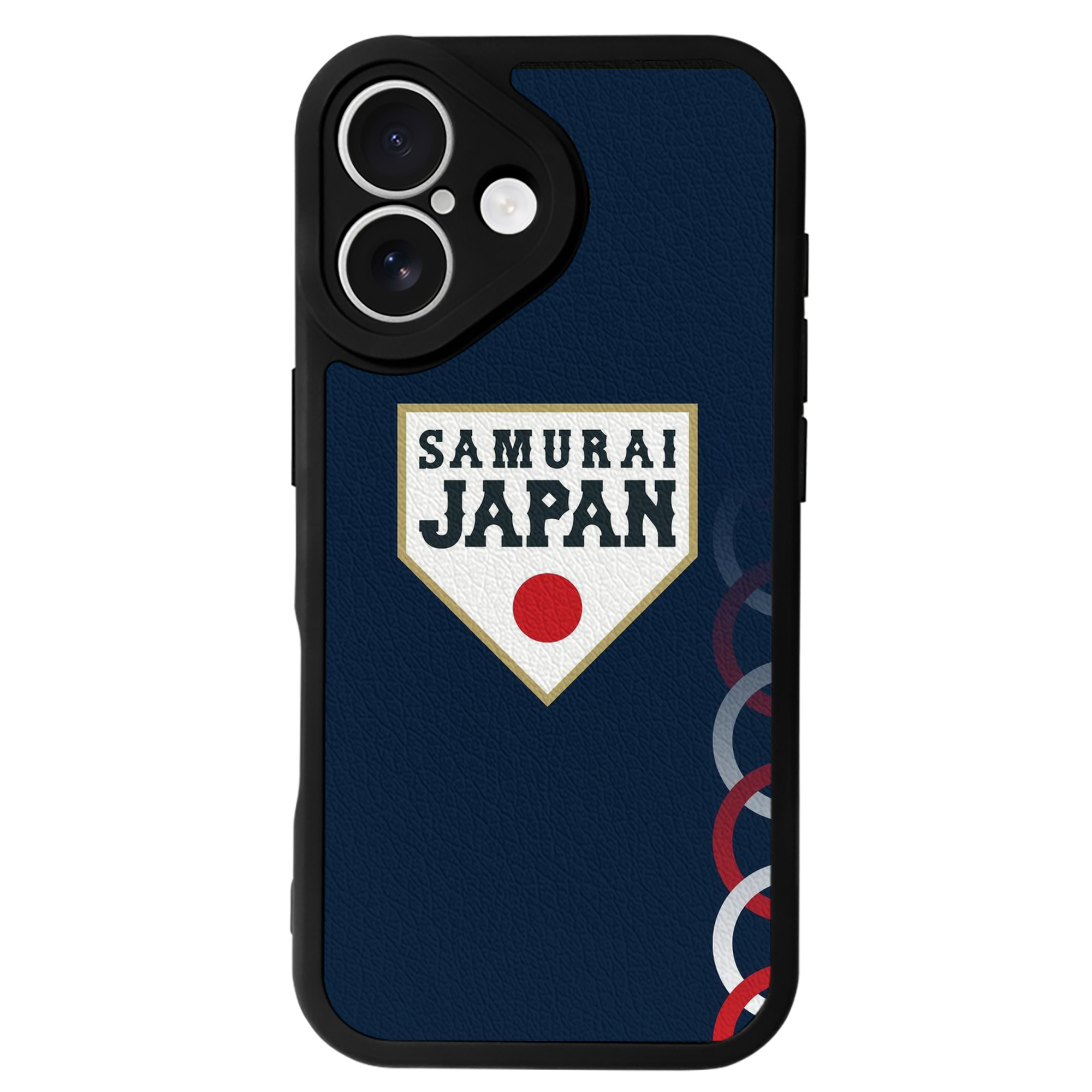 サムライブルー - IPhone 16シリーズ対応 ・ シリコンスマホケース ・ レザー調 ・ 高精度フィット ・ 耐衝撃 ・ ワイヤレス充電対応 ・ 精密カット